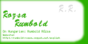 rozsa rumbold business card